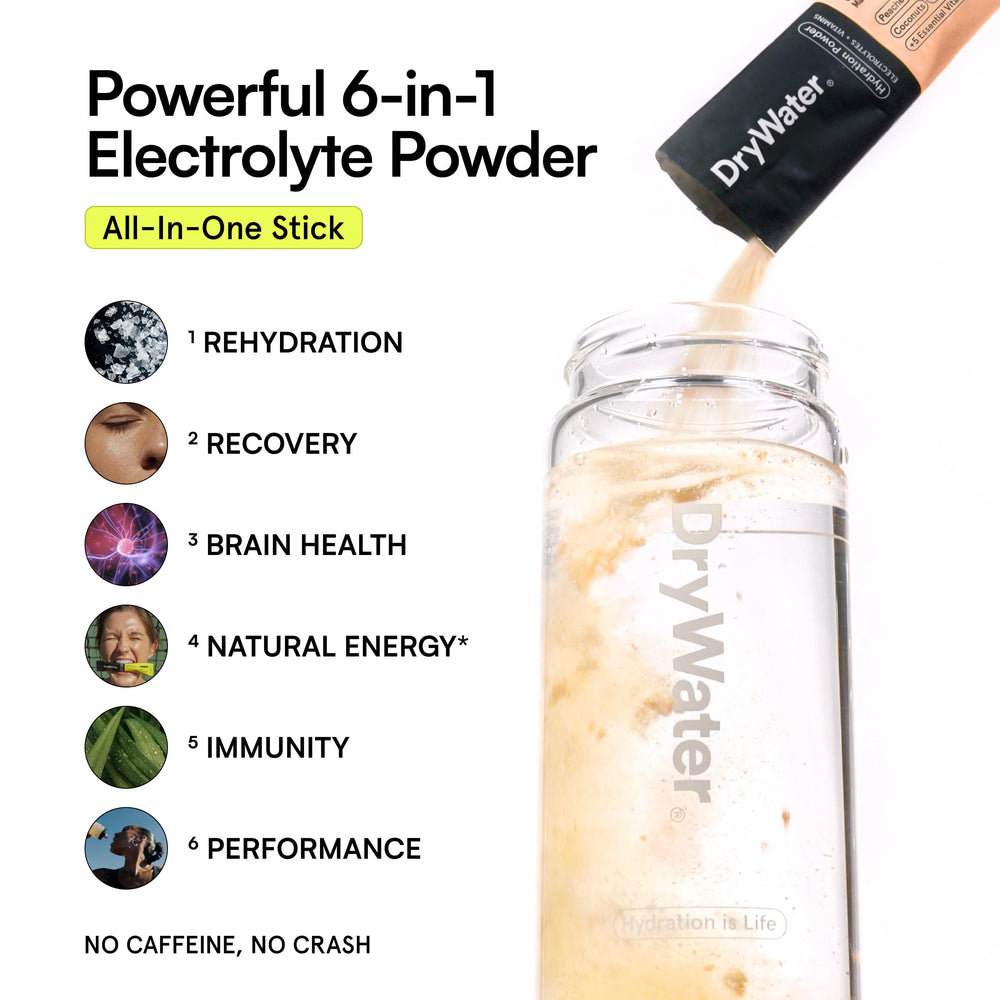 DryWater real fruit Peach Mango close-up highlighting natural flavor.