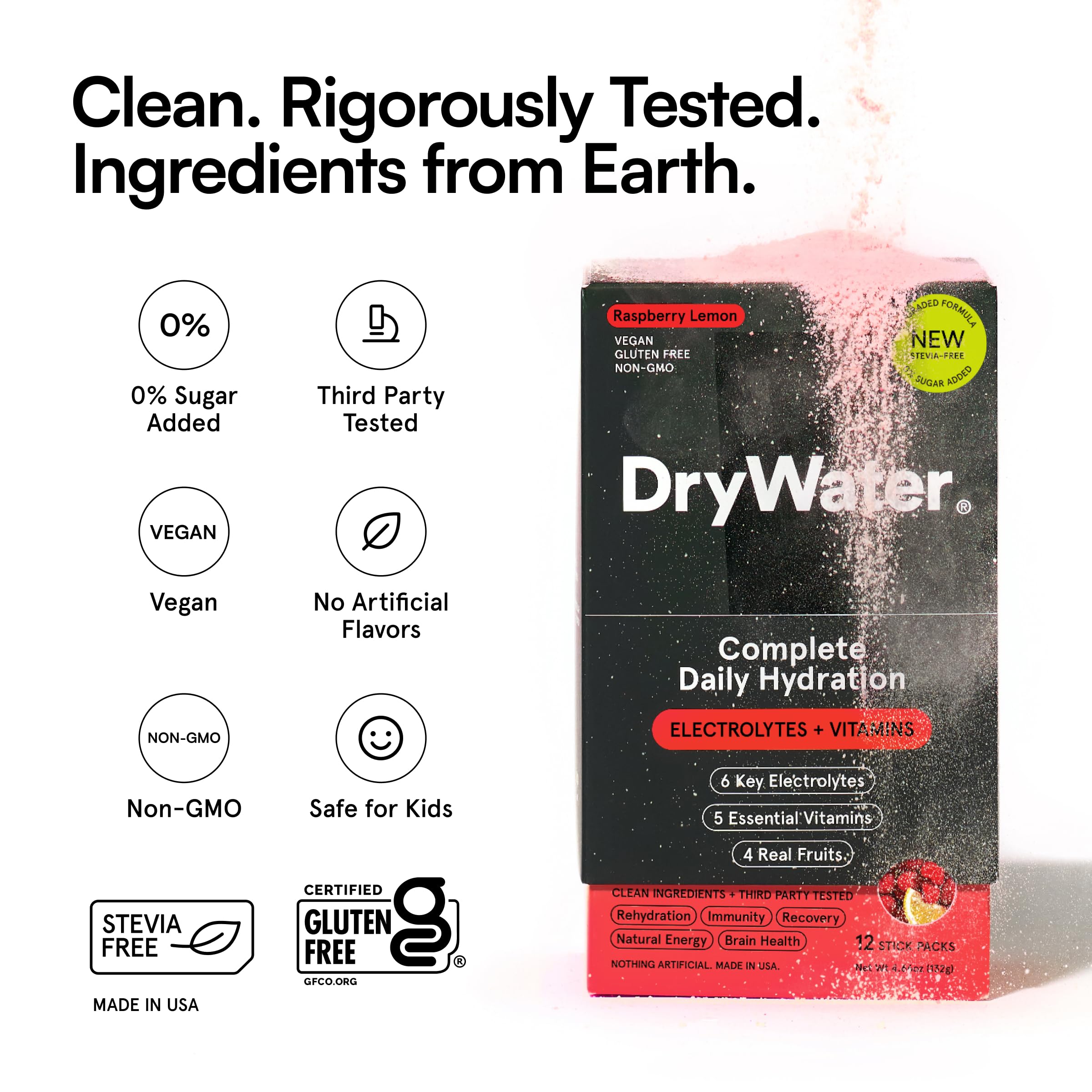 DryWater twelve-stick multipack offers convenient rehydration option.