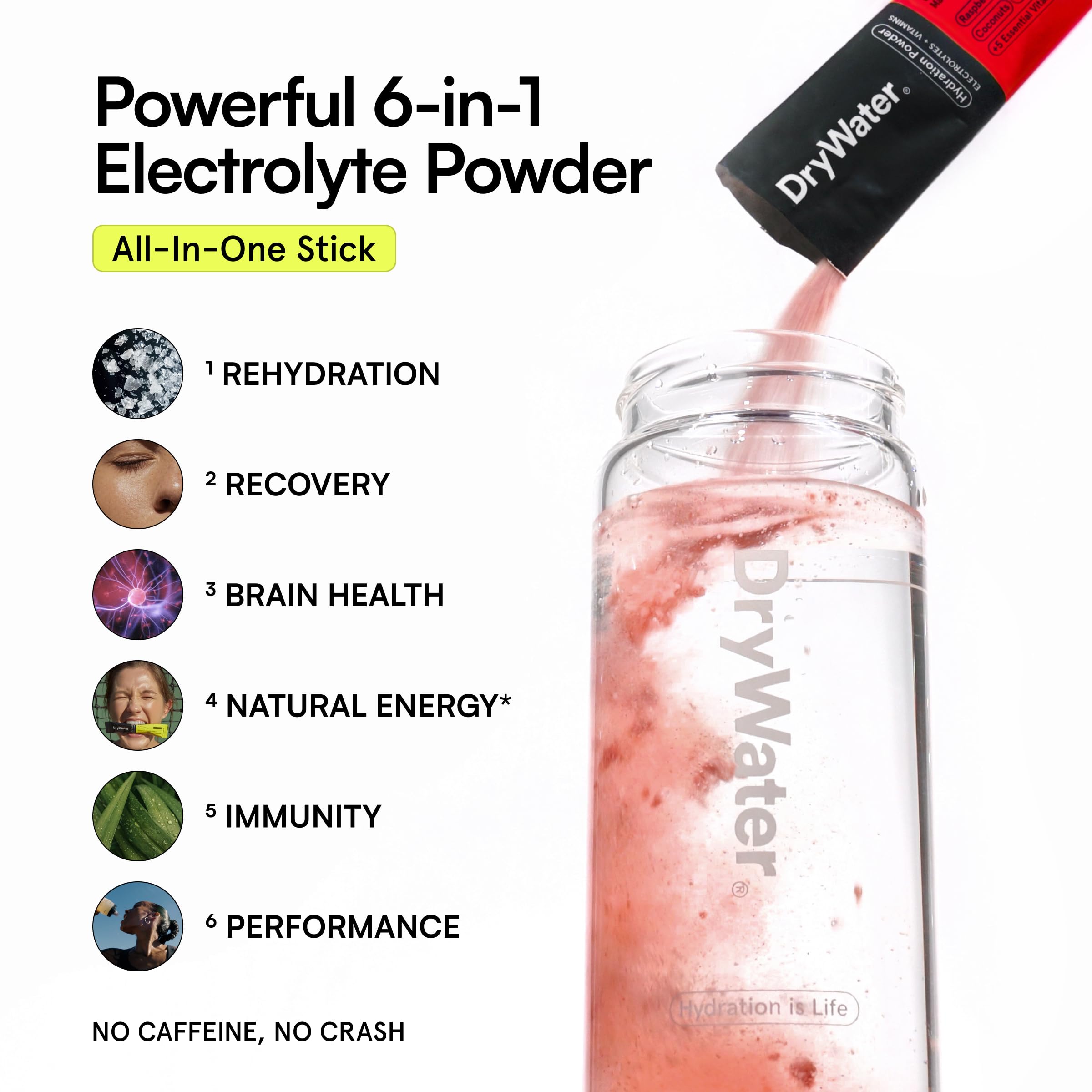 DryWater vegan and gluten-free hydration suited for families.
