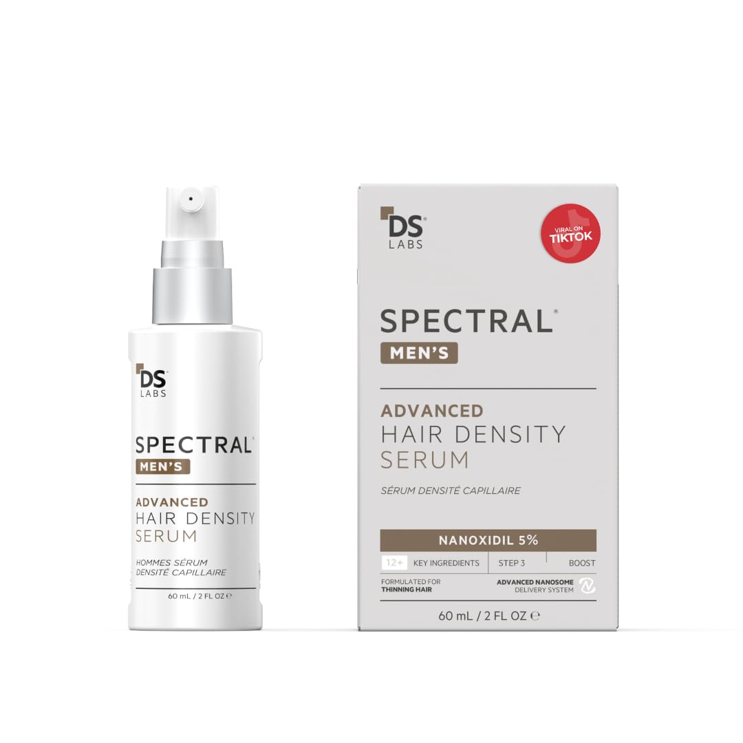 DS Labs Spectral Men’s Hair Density Serum bottle for easy scalp application.