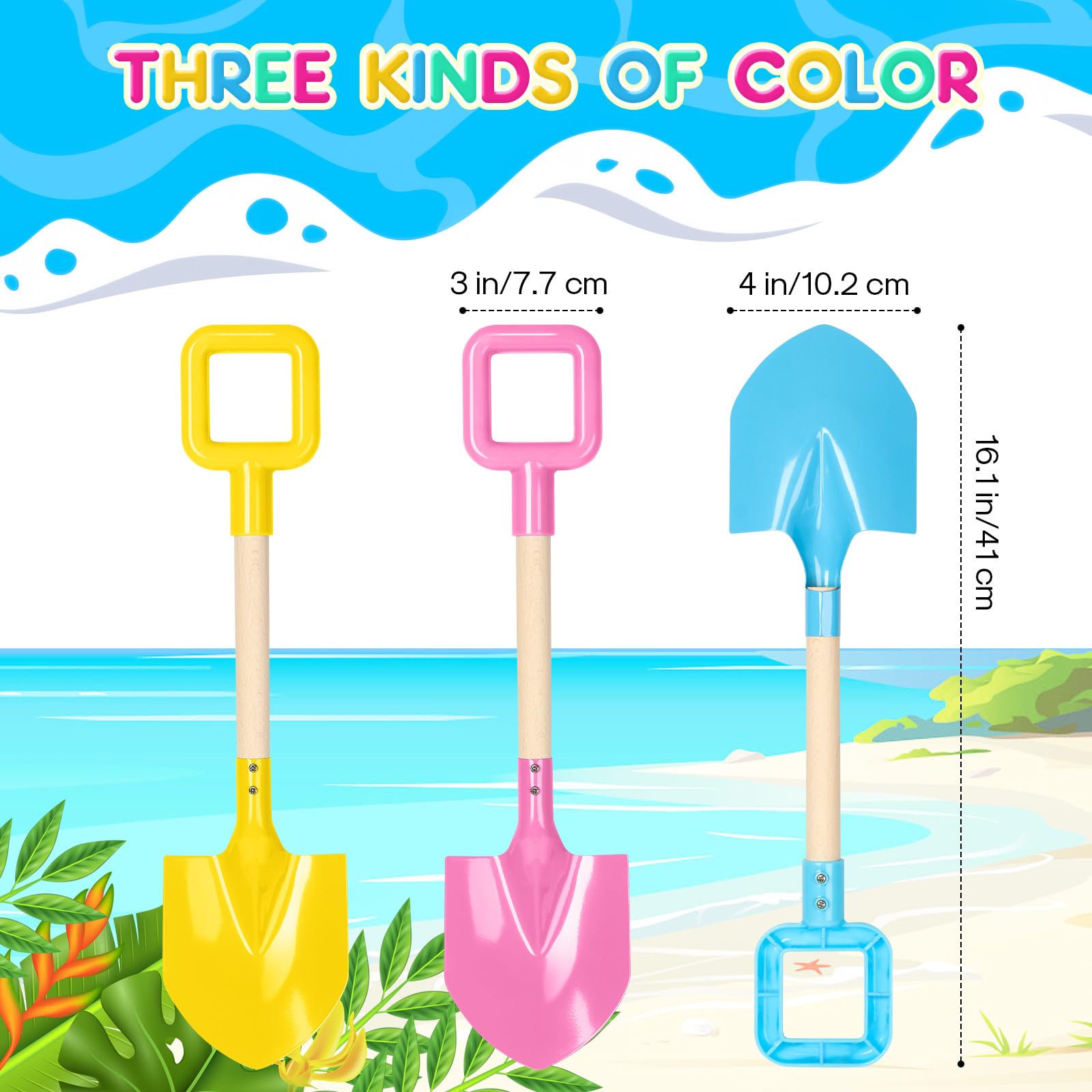 Dsmile square-handle ABS plastic shovels for easy kid grip