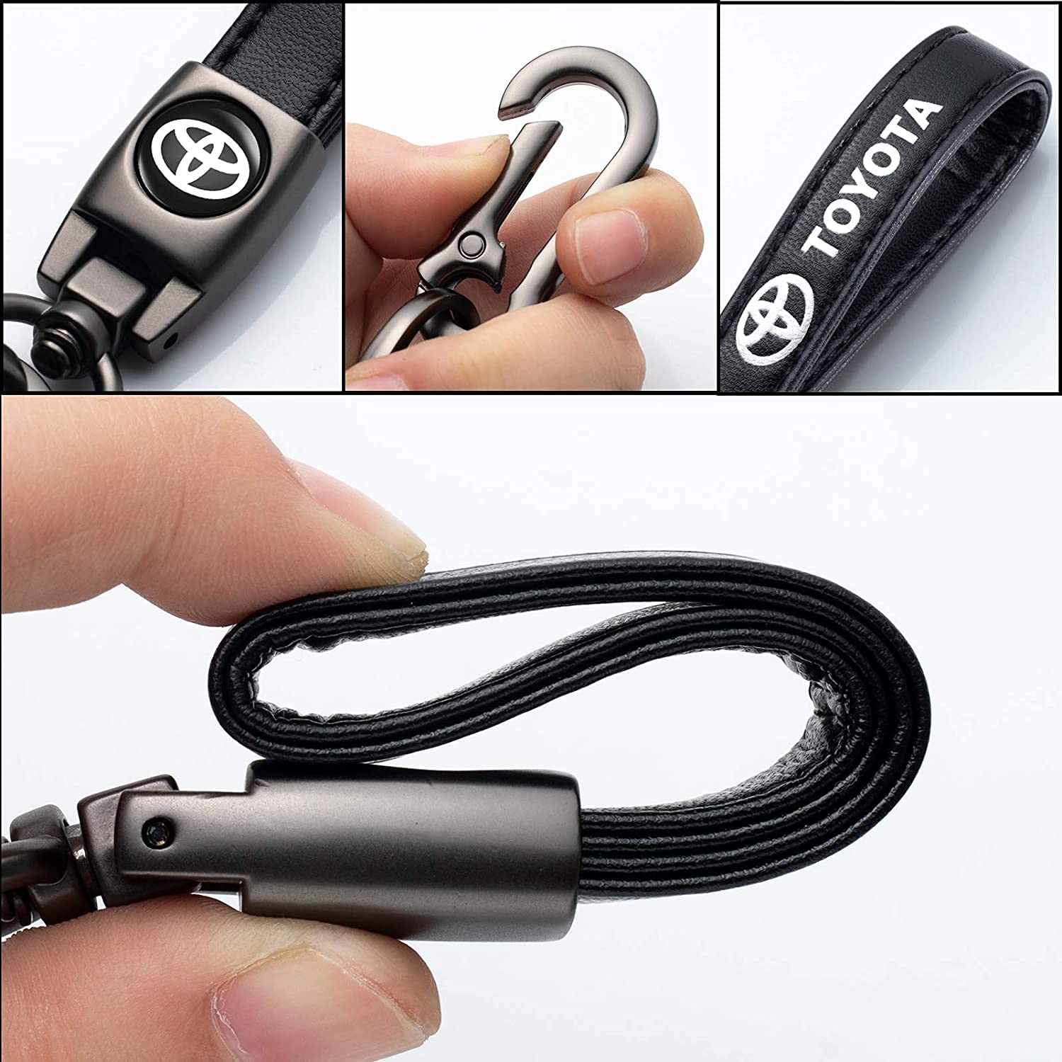 DSVI car key fob holder leather tag for easy key management.