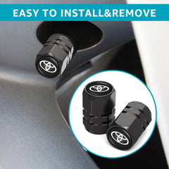 DSVI black valve caps for Highlander, rust-resistant and stylish.