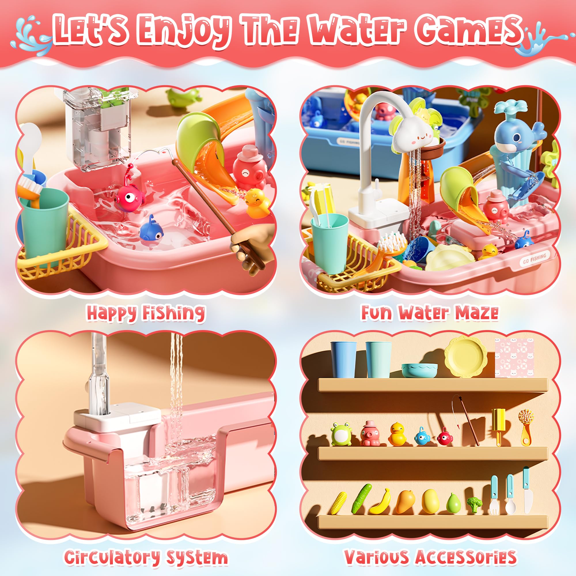 Dtadvlo water table with adjustable legs for versatile toddler setup