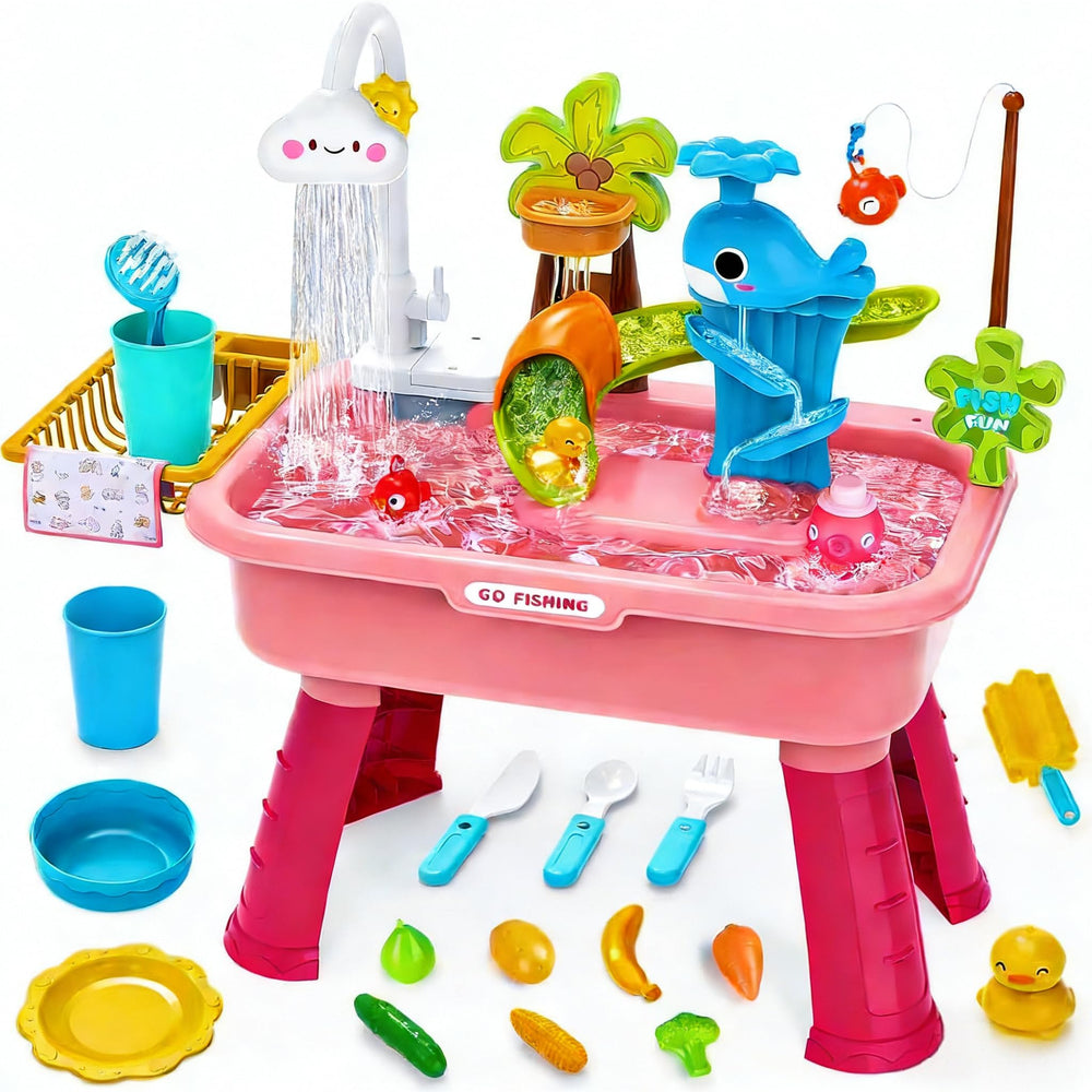 Dtadvlo upgraded sand water table with cloud faucet for engaging water play