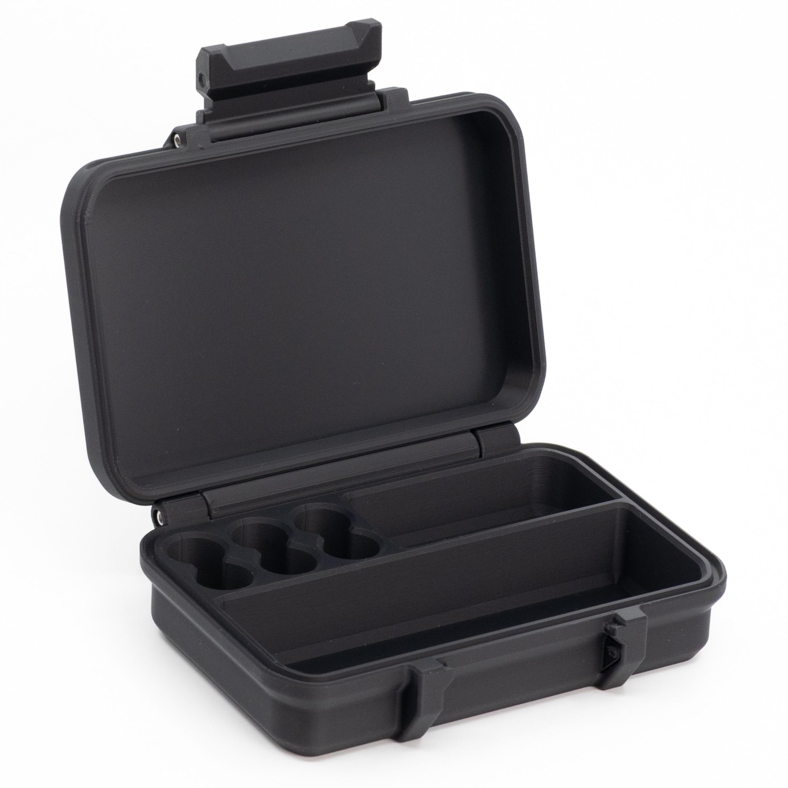 Interior layout of the Dual 3ml and 30ml vial case for quick access.