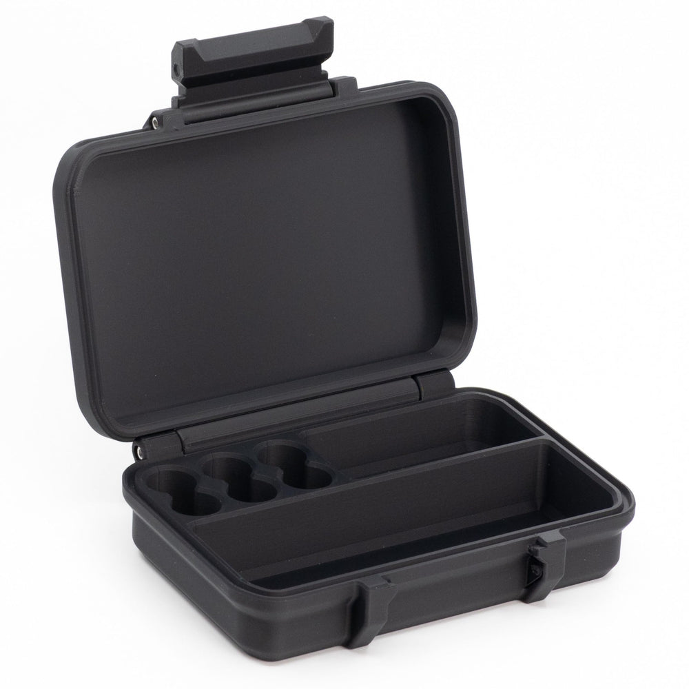 Interior layout of the Dual 3ml and 30ml vial case for quick access.