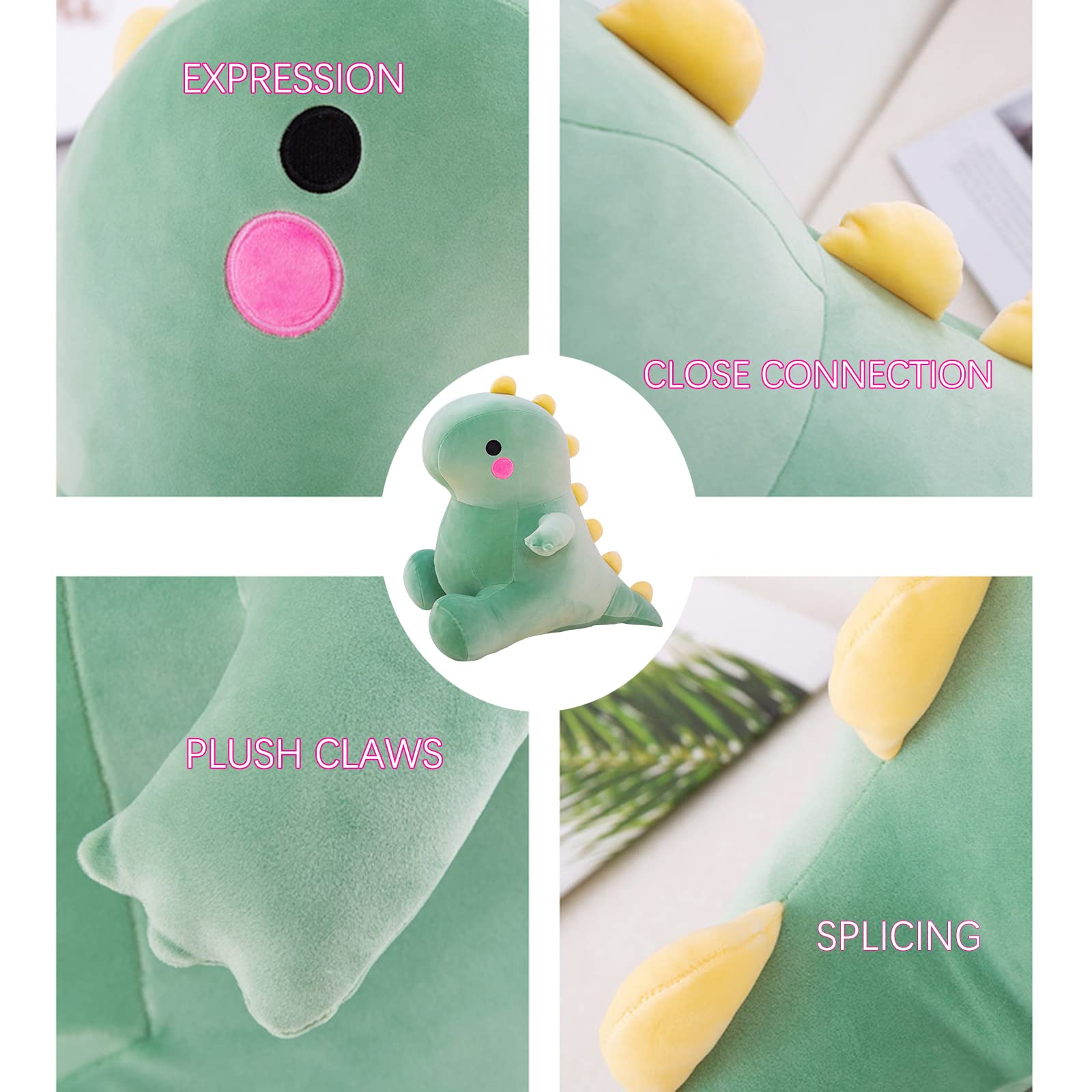 DUANMUL Pink 8in dinosaur plush for gentle hugs and play
