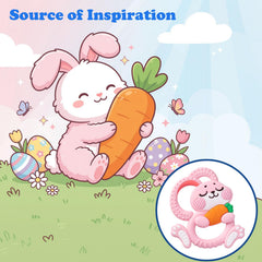 Duannick silicone bunny teether with ring handle for easy grasp