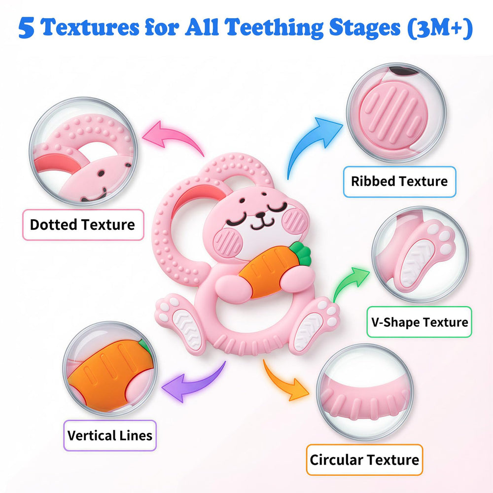 Dishwasher-safe silicone teether stays clean for busy parents