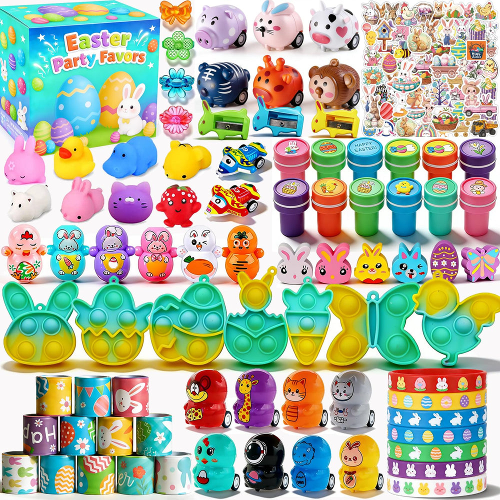 Duccsko Easter egg fillers set with colorful mini toys for egg hunts