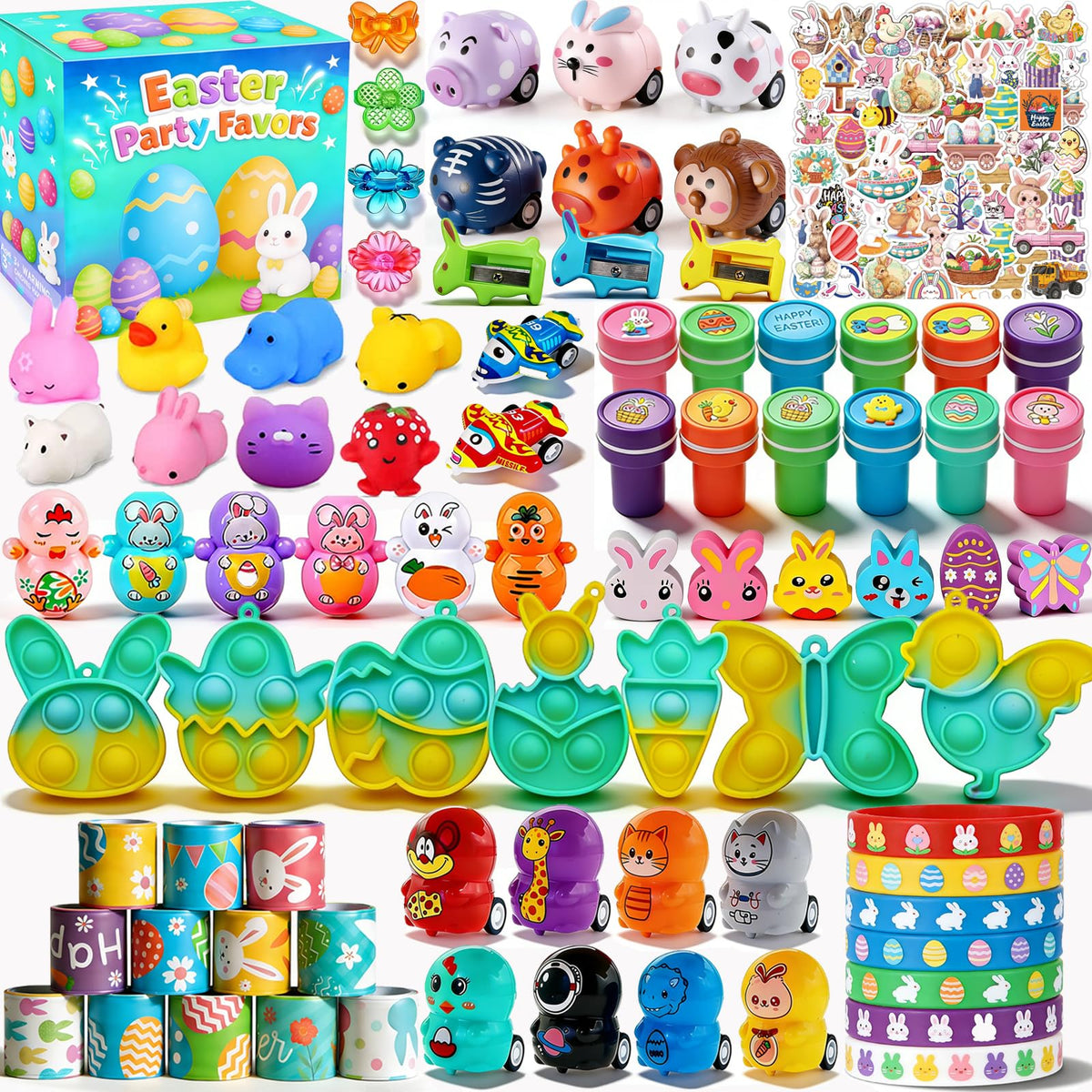 Duccsko Easter egg fillers set with colorful mini toys for egg hunts