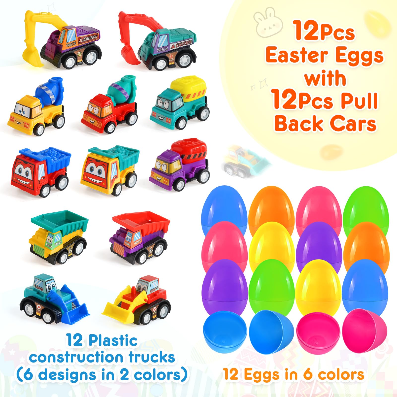 Duchong 2.8-inch Easter eggs with cars for exciting egg hunts.