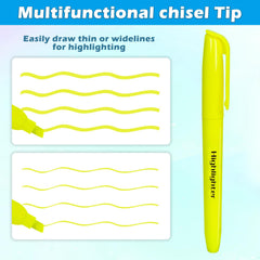 Duchong 30 yellow highlighters chisel-tip close-up for versatile line control