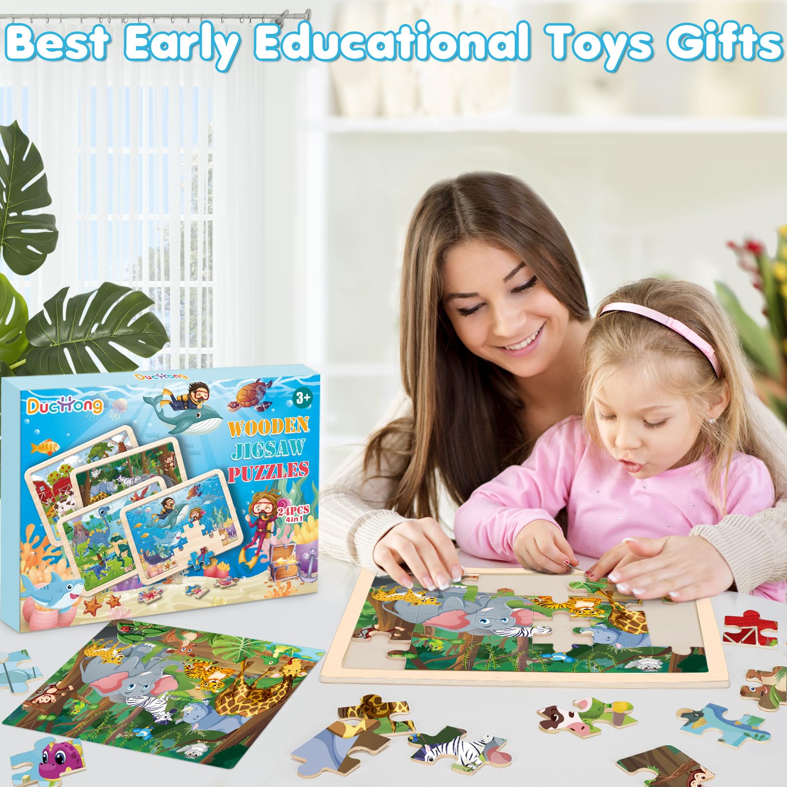 Duchong child-safe polished wood ensures comfortable grip during puzzles