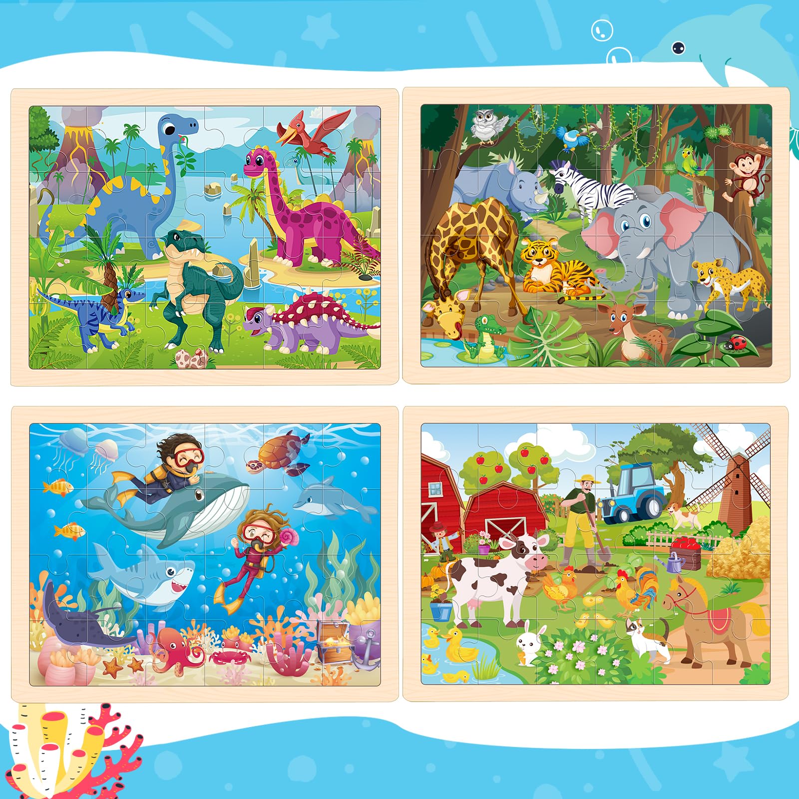 Duchong farm animals puzzle pieces promoting matching and fine motor skills