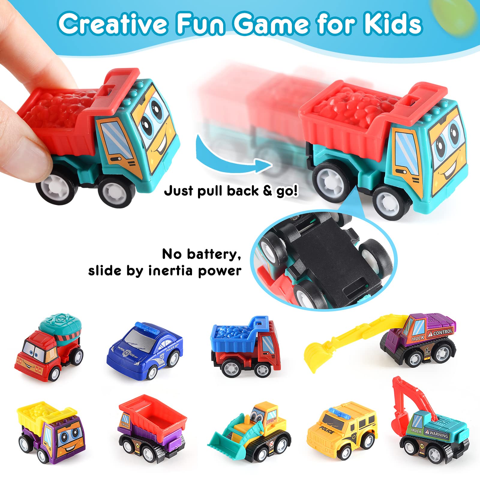 Duchong friction-powered cars require no batteries for easy play.