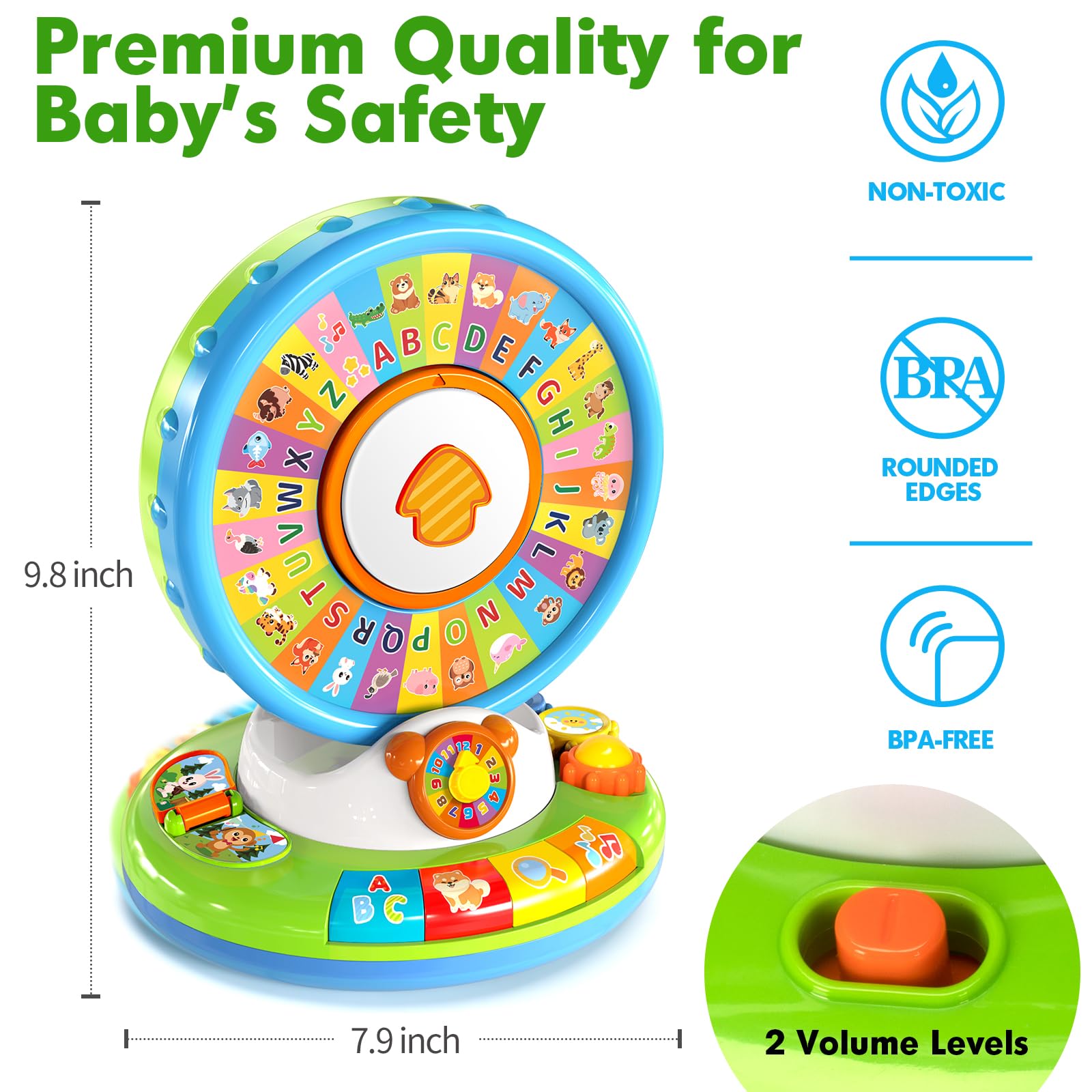 Duchong Alphabet Zoo Sounds: clear audio feedback enhances listening and memory.