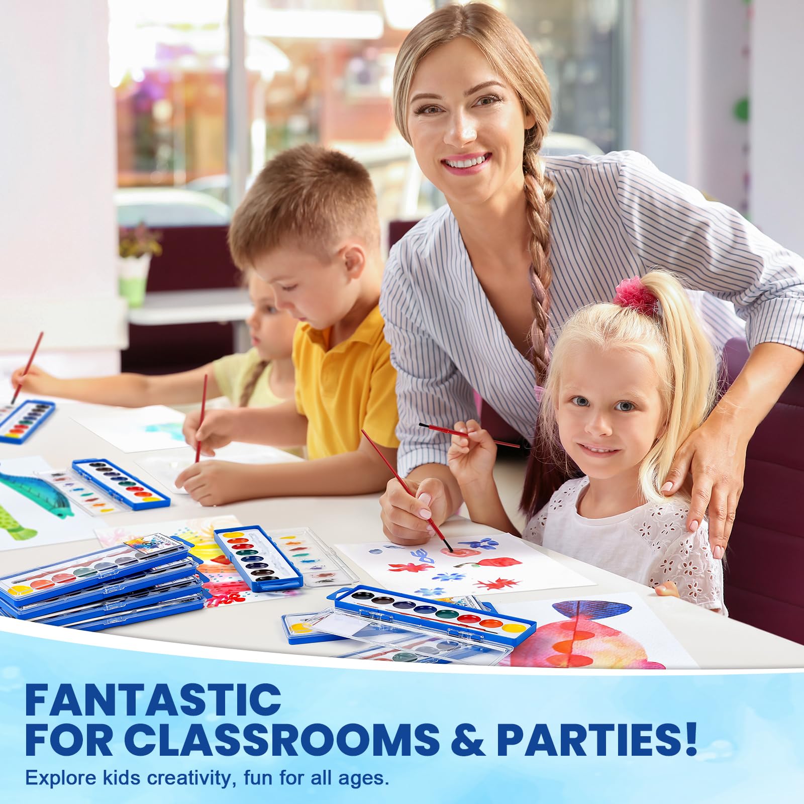 Duchong non-toxic watercolor paints safe for home and class use.
