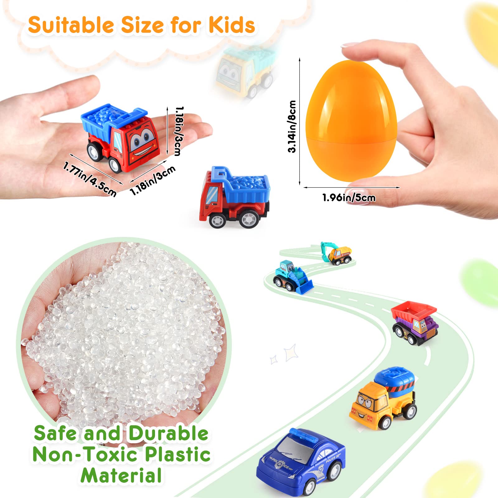 Duchong police car toy inside eggs offers safe, battery-free fun.