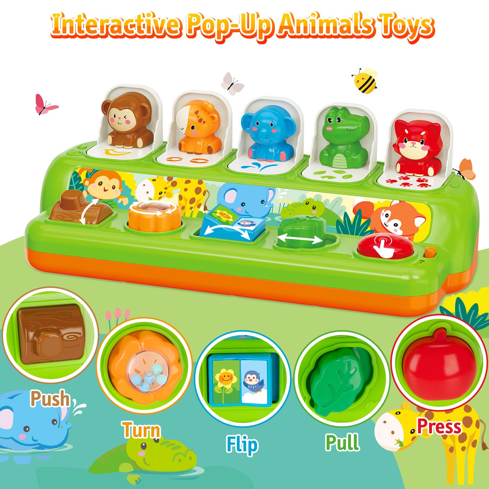 Duchong pop-up toy lights illuminate play, guiding baby through cause-and-effect exploration.
