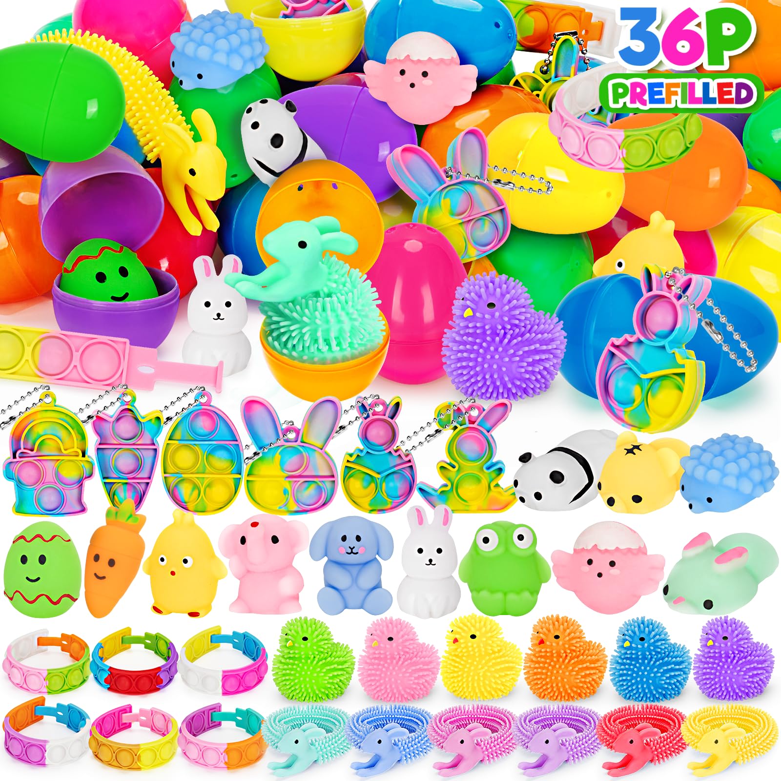 Duchong prefilled Easter eggs with assorted toys for festive egg hunts