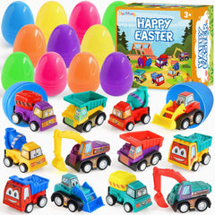 Duchong pull-back vehicles inside Easter eggs for imaginative play.