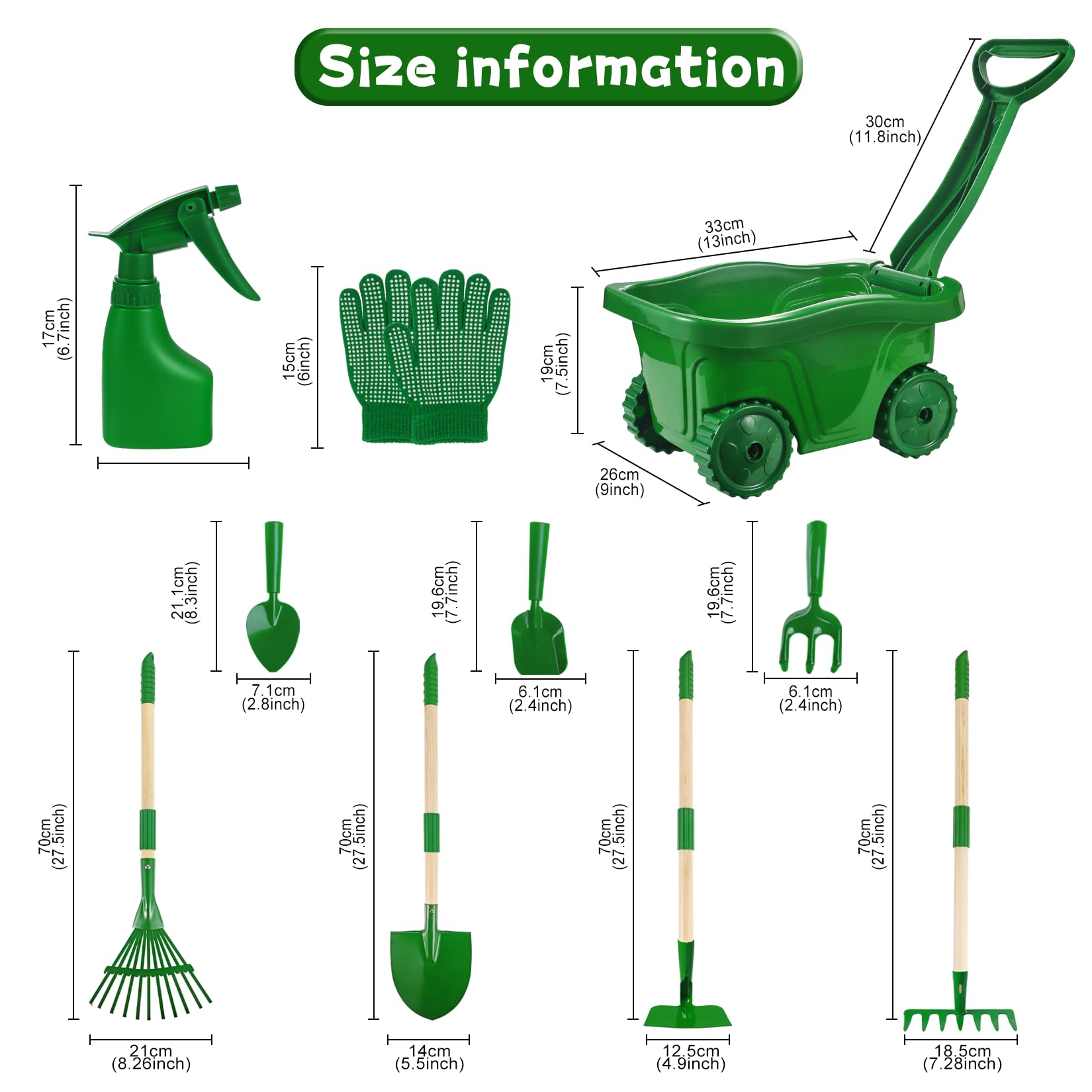 Duckura kids garden tools trowel shown for precise planting and seed work.