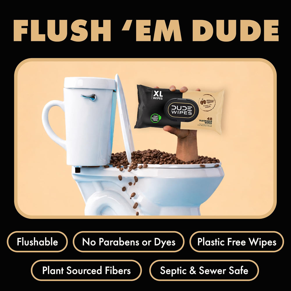 DUDE Morning Grind extra-large wipes for bigger messes