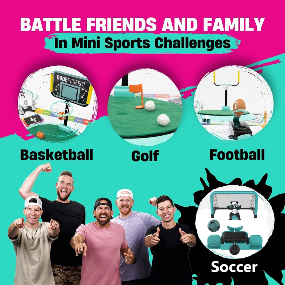 Dude Perfect bundle image with panda goalie in play during match setup