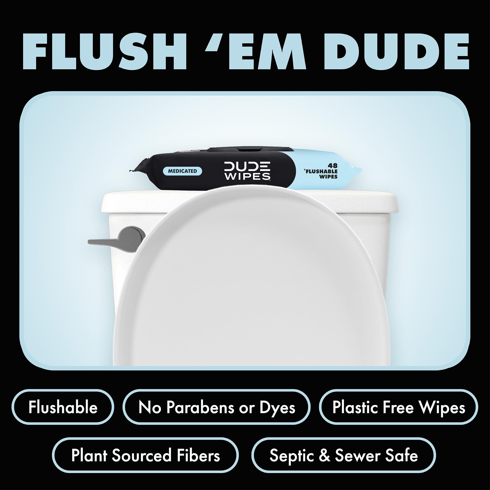 DUDE Wipes dispenser on desk showing ready-to-use convenience