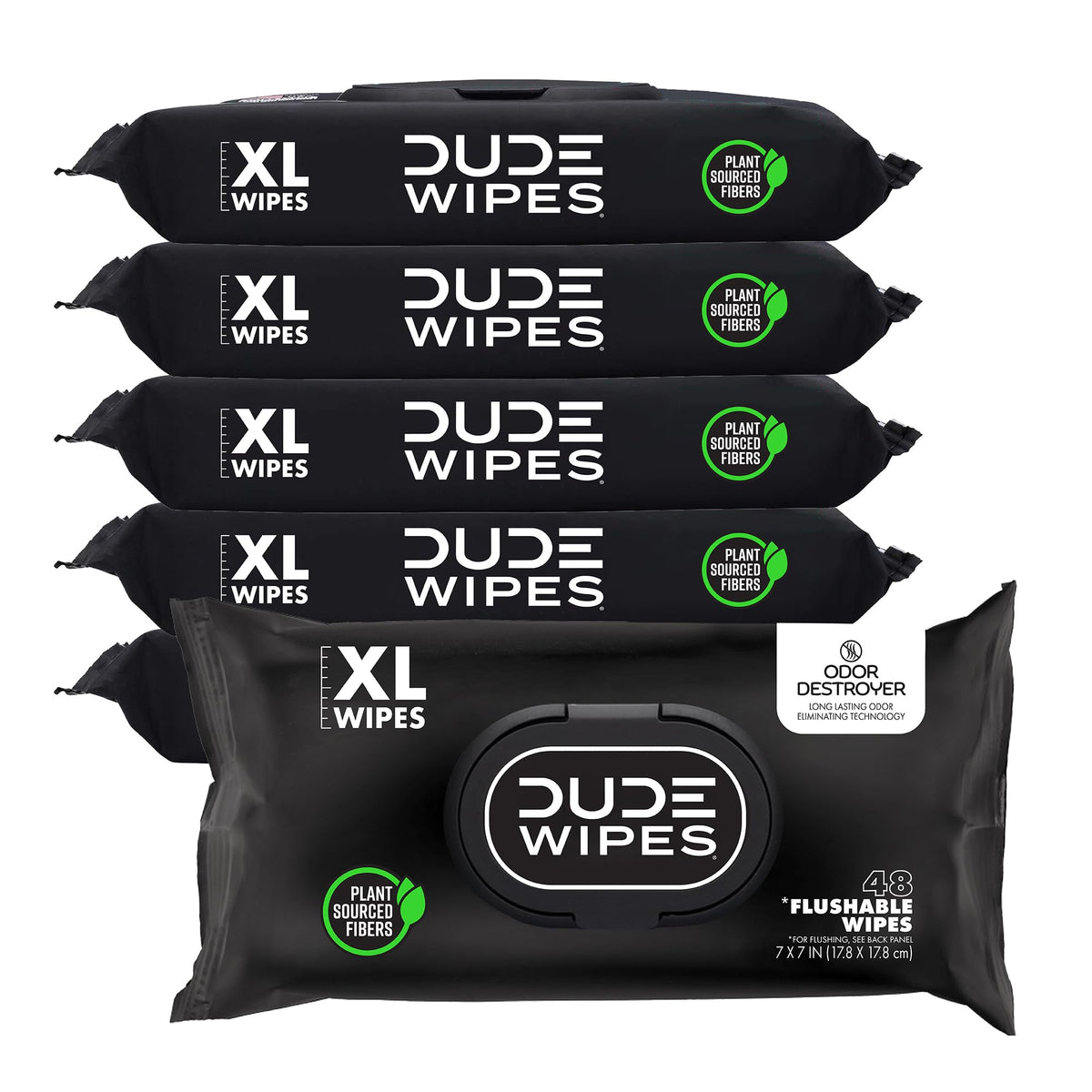 DUDE Wipes Odor Destroyer dispenser pack front view for quick odor control