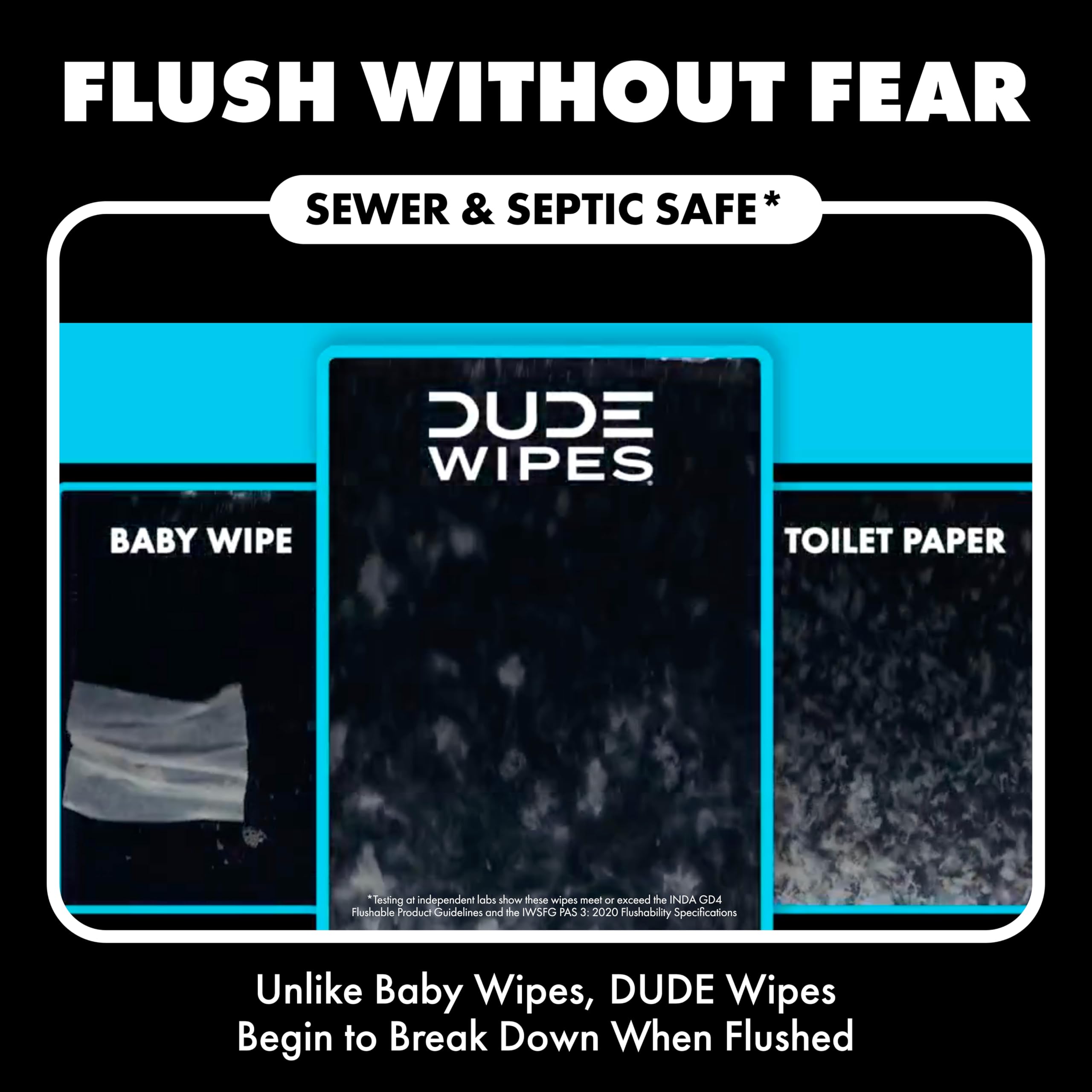 DUDE Wipes sea salt mineral scented wipes pack for fresh fragrance