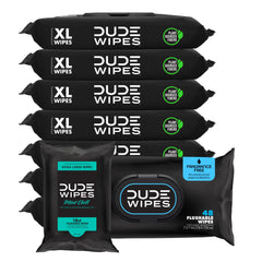 DUDE Wipes unscented flushable wipes for sensitive skin.