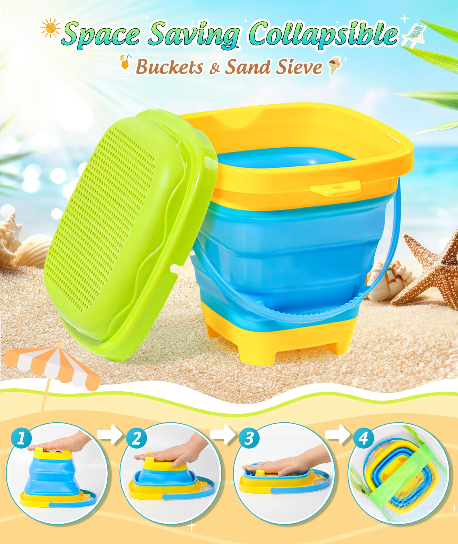 DUDUCOFU detachable rake for sculpting sand on the shore