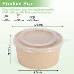 DUIBAOCHUN 32oz disposable soup bowls with lids, ideal for hot or cold servings on the go
