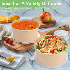 DUIBAOCHUN paper bowls 32oz with lids, suitable for catering and leftovers