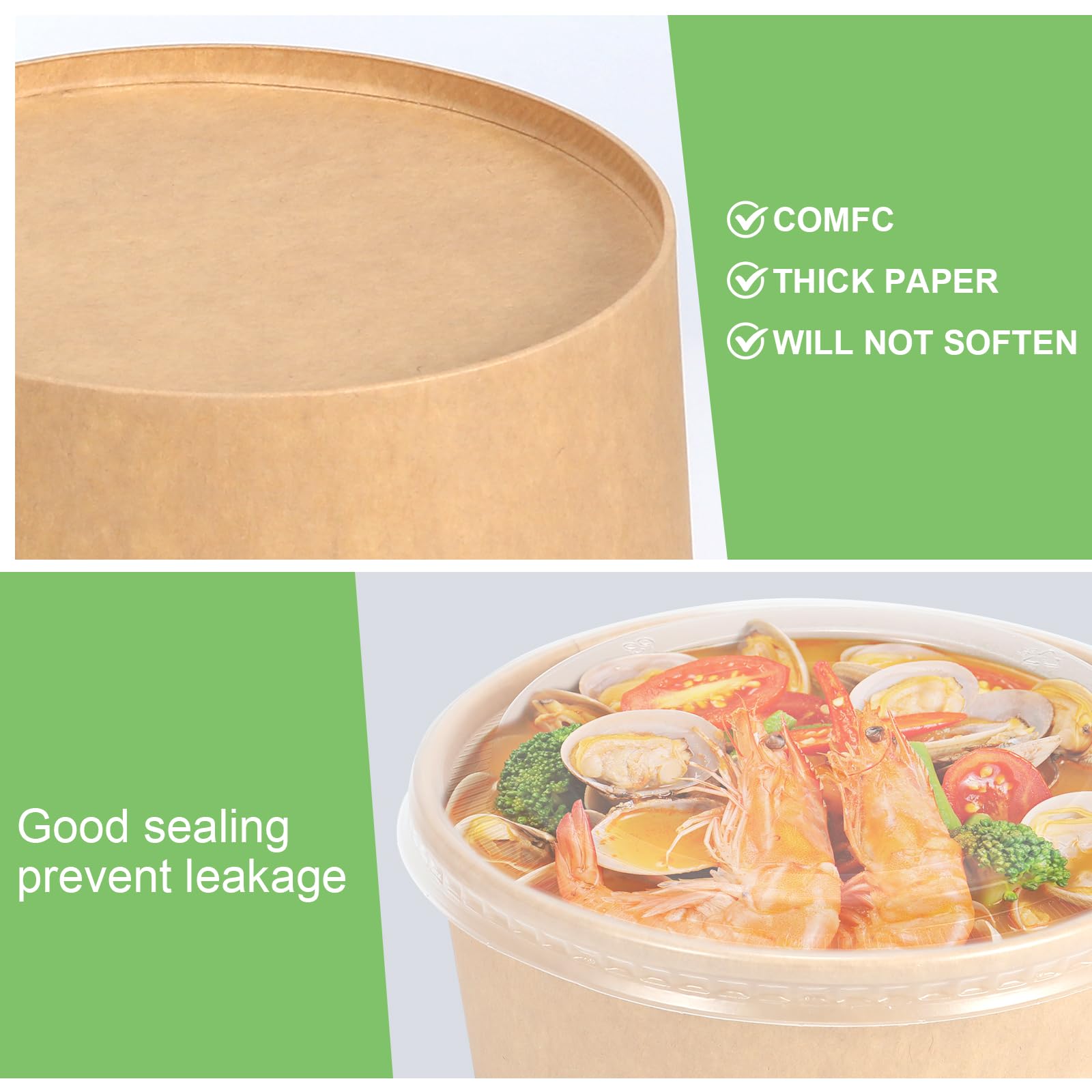 DUIBAOCHUN takeout bowls 32oz with lids, sturdy for restaurants and food trucks