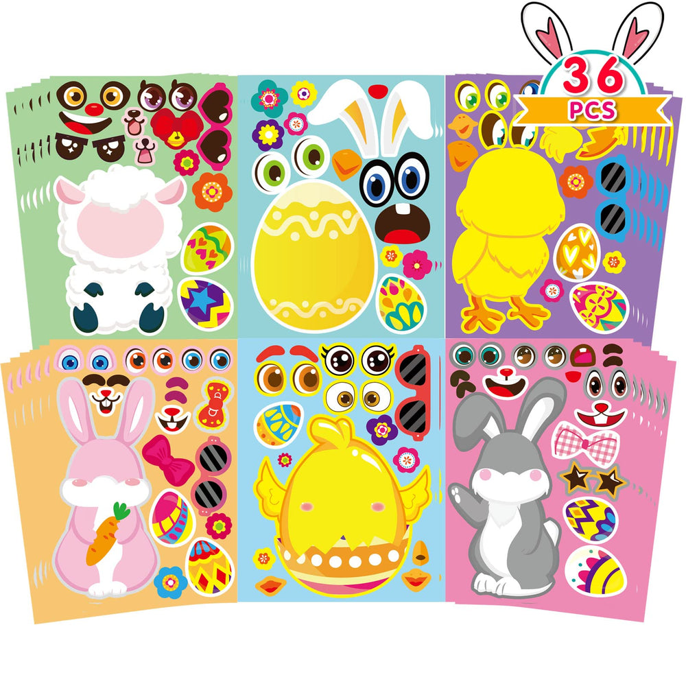 DUJAA Easter stickers bunny design for kids crafts and party favors