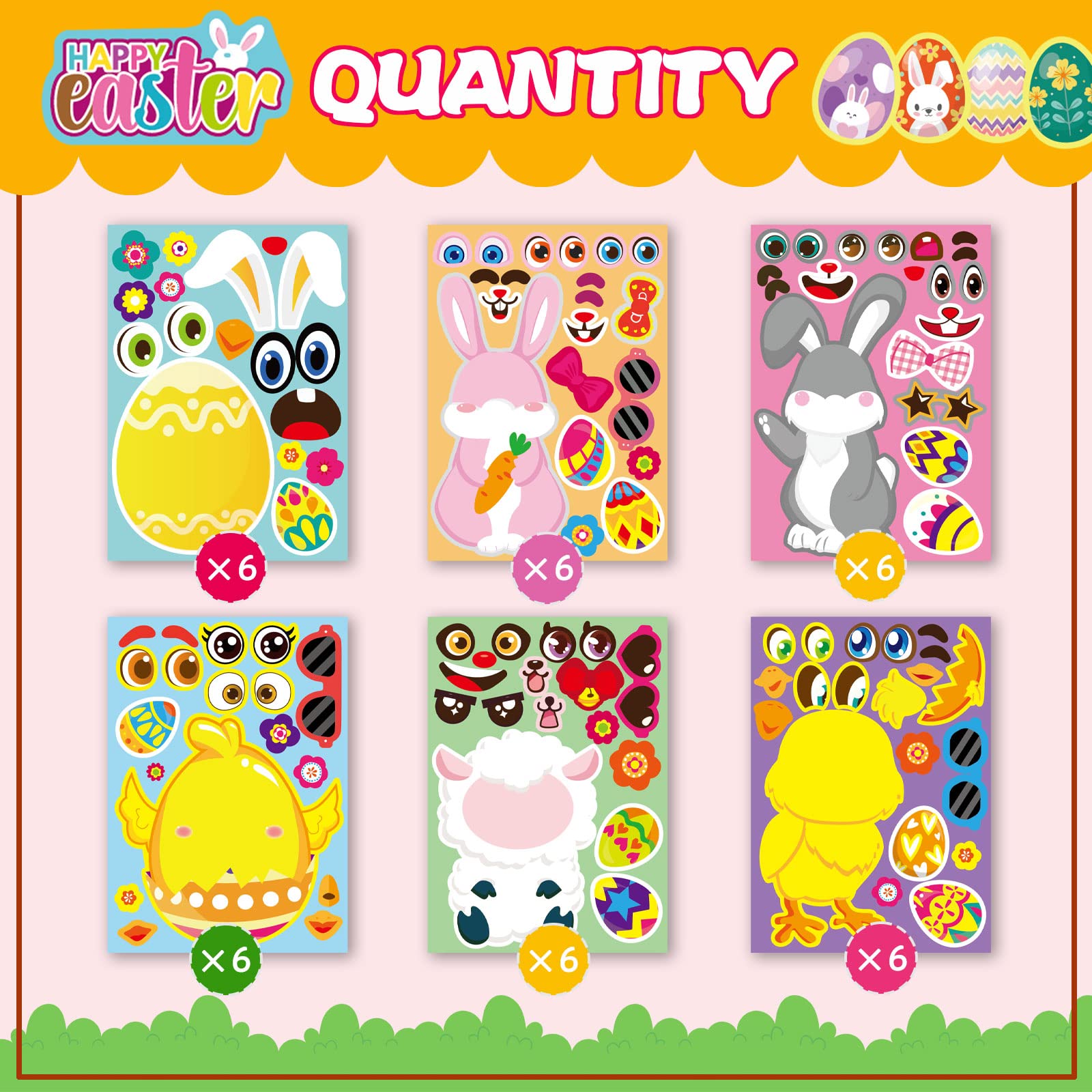 DUJAA Easter stickers sheep design ideal for classroom activities