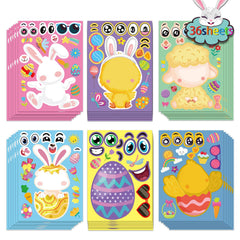 DUJAA Easter stickers bunny designs perfect for kids' crafts and party favors.