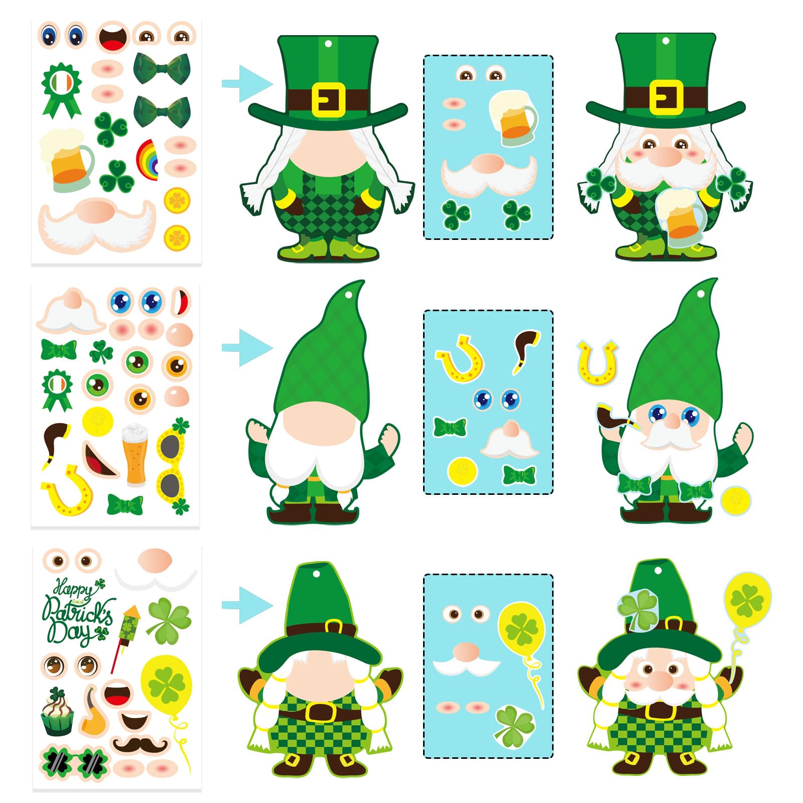 DUJAA leprechaun ornaments image, ready for kids to create DIY decorations.