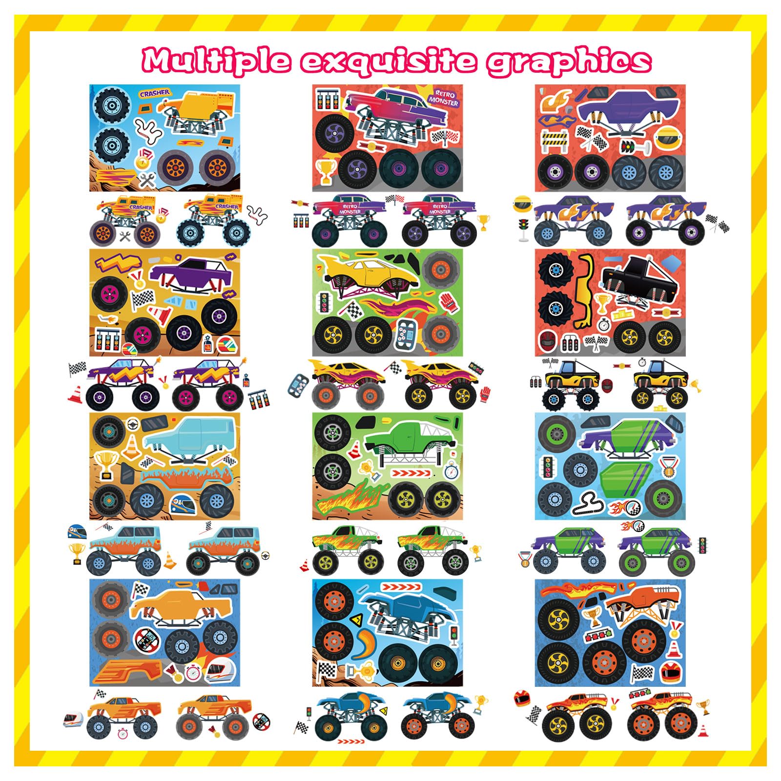 DUJAA Monster Truck designs include mirrors for notebooks and scrapbooks.