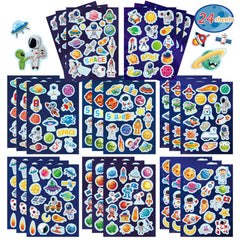 DUJAA space sticker set planets and astronauts for educational play and room decor.