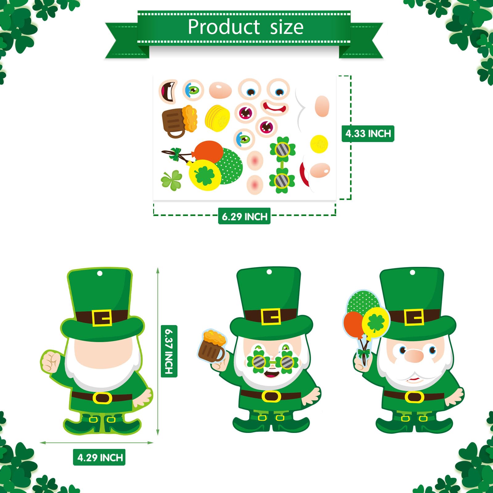 DUJAA St Patrick's Day craft kit packaging, highlighting kid-friendly materials.
