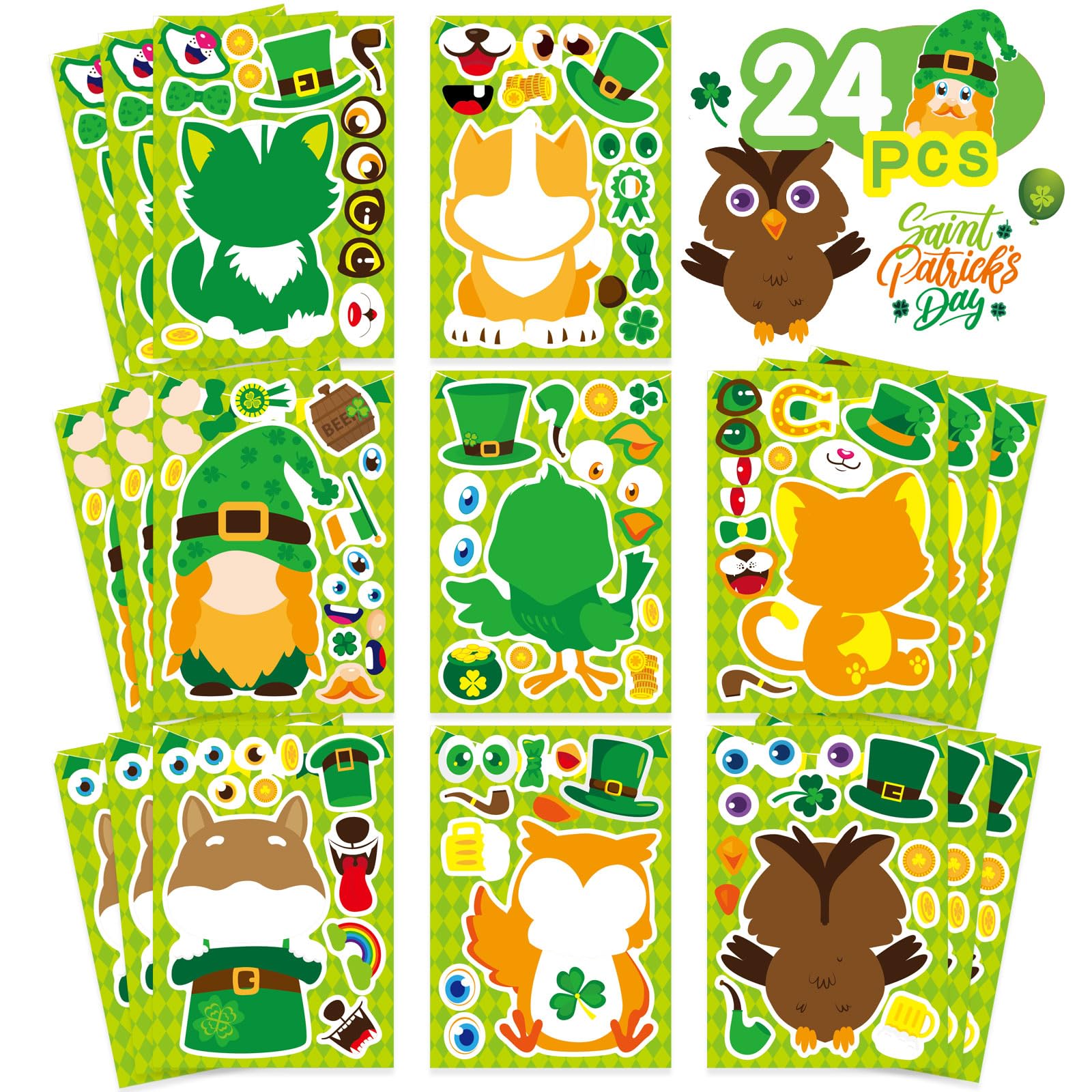 DUJAA St Patrick's Day stickers eyes and decorations for playful face art.