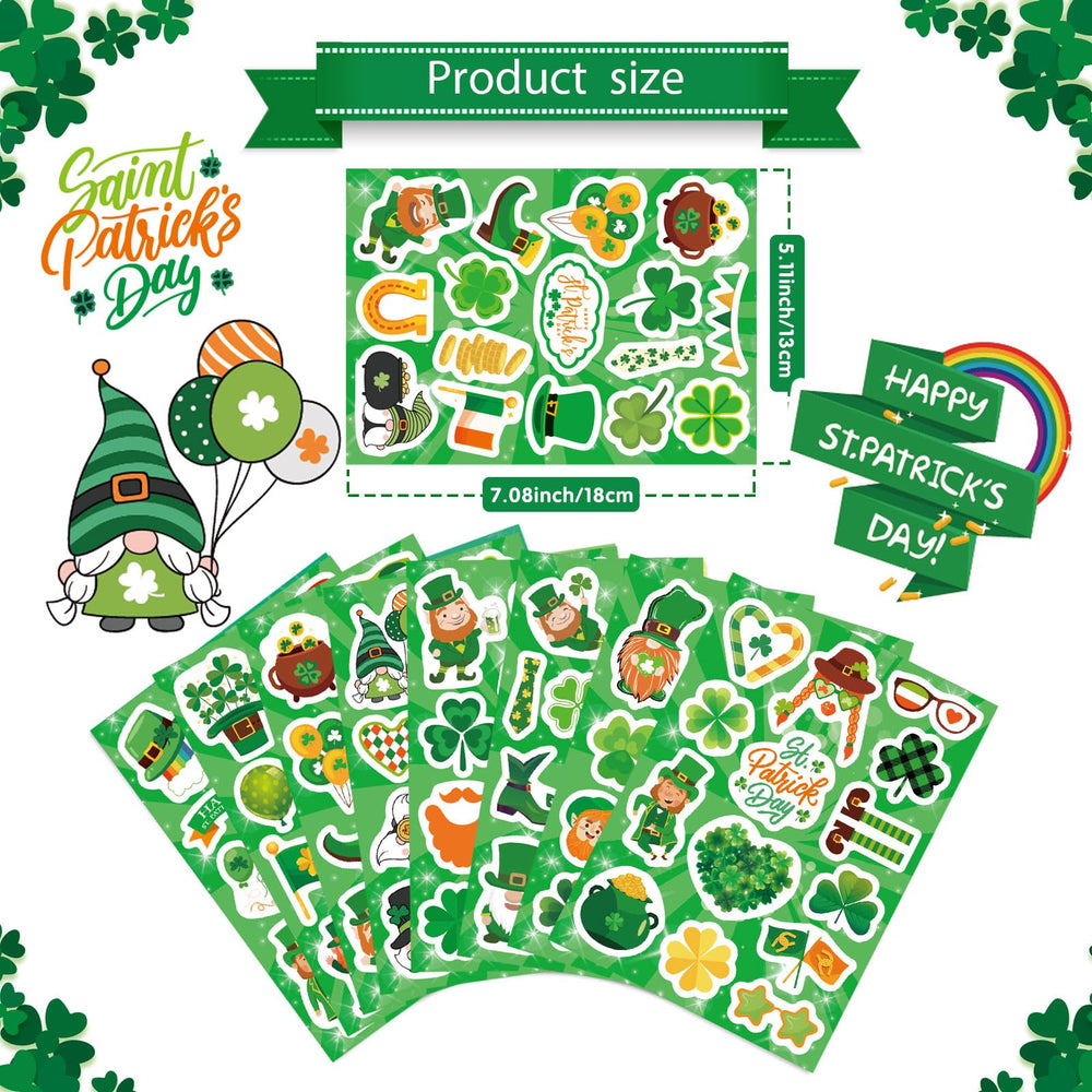DUJAA St. Patrick's stickers rainbow pattern brighten crafts and gift bags.