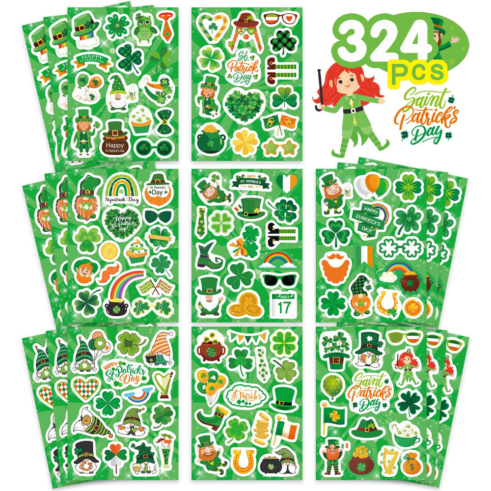 DUJAA St. Patrick's stickers shamrock designs add festive flair for party favors.