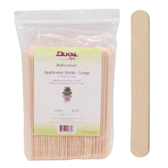 Dukal large wooden wax sticks with smooth handle for precise waxing sessions.