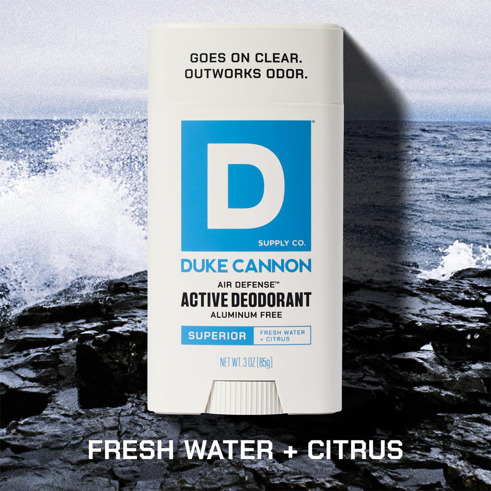 Duke Cannon aluminum-free application demonstrates smooth, clear glide with no residue.
